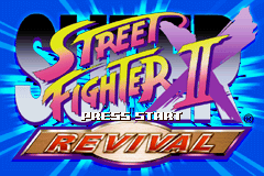 Super Street Fighter II X Revival title screen for GameBoy Advance